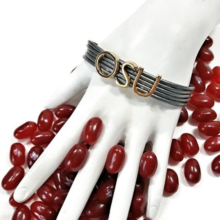 Ohio State Leather Bracelet College Jewelry Ohio State Leather Bracelet Osu Jewelry College For Women