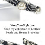 Collection of leather pearls and hearts leather bracelets.
