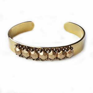 Adjustable Gold Cuff Bangle Bracelet. Stretches to fit most wrists.
