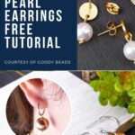 A picture of some pearls and a book with the words pearl earrings free tutorial