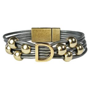 A bracelet with the letter d on it