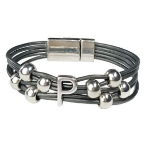 A bracelet with the letter p on it