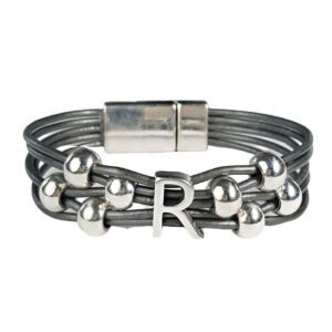 A bracelet with the letter r on it