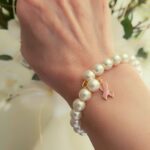 Pearl Bracelet close up on wrist