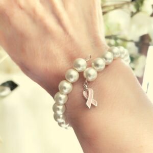 Pearl Bracelet close up on wrist